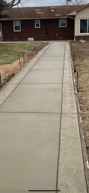 Driveway with stamped slate border