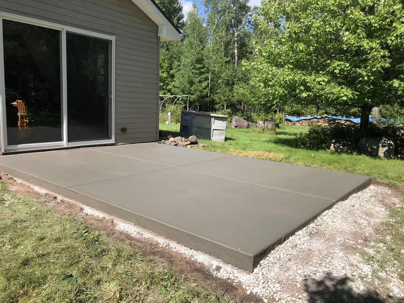 Backyard patio off sliding door