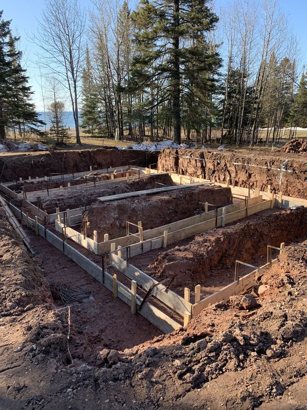 Foundation footings near Lake Superior