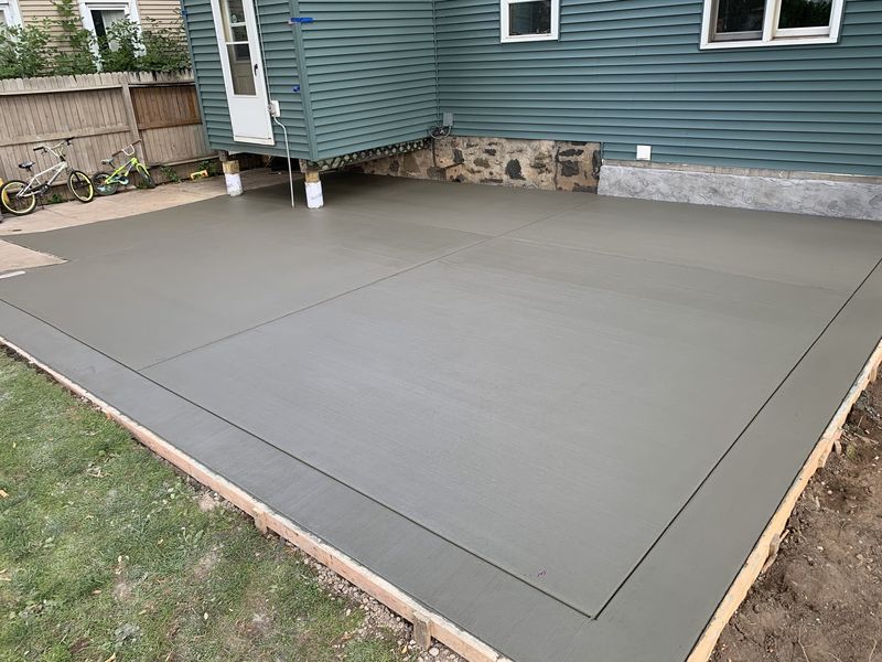 Finished broom-finish patio
