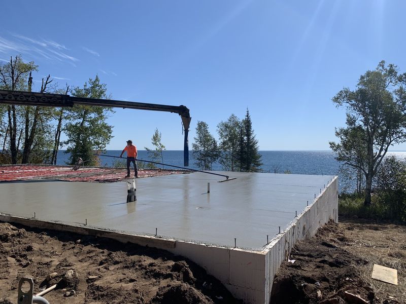 Lake Superior slab with crew