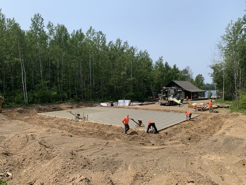 Garage slab in the woods