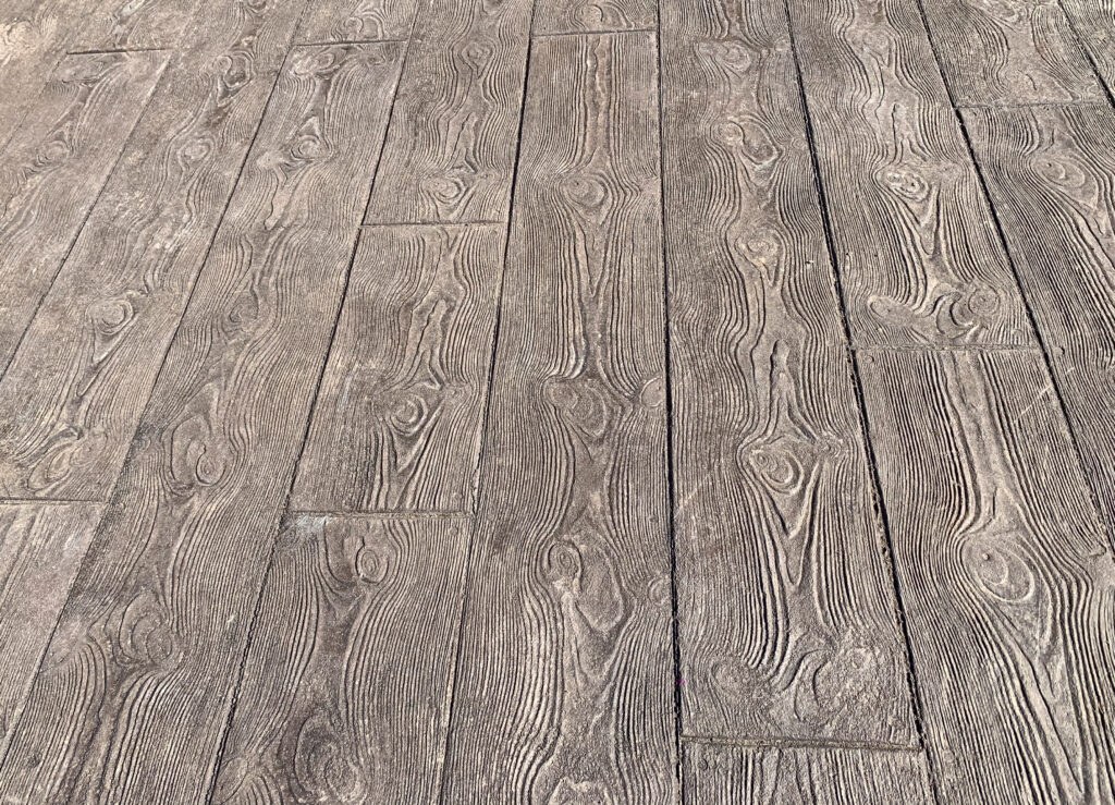 Barnwood Plank stamped concrete pattern - realistic wood grain plank texture